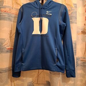 Collegiate Nike Blue Duke Hoodie with White Accents Perfet For Fans. Activewear